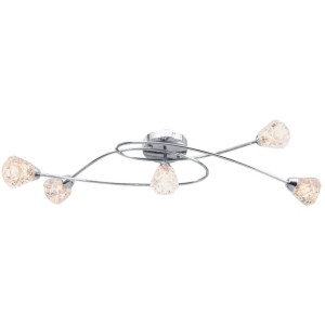 Lampa sufitowa z kratkowanymi kloszami ze szkła, 5 żarówek G9