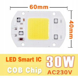 Dioda COB 30W neutralna zasilanie 230V+ pasta
