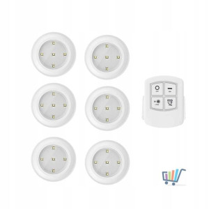 Bezprzewodowe Lampki led 6szt na baterie z pilotem
