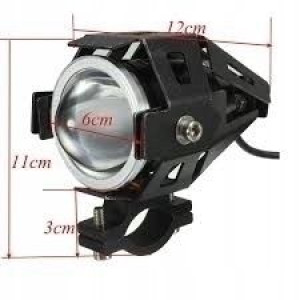 1 X Halogen Motocyklowy U7 Led+ring+włącznik Czarn