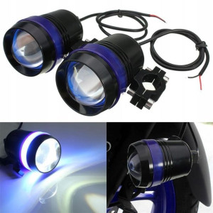Halogeny Motocyklowe Led U3+włącznik Z Ringiem B