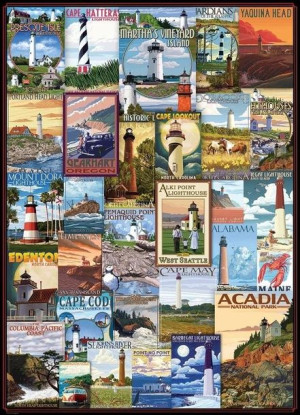 Puzzle 1000 Stare Plakaty, Latarnie Morskie