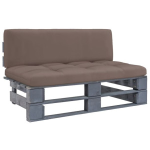 Ogrodowa sofa środkowa z palet, szara, drewno sosnowe