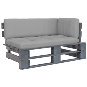 Ogrodowa sofa narożna z palet, drewno sosnowe, szara