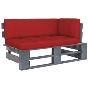 Ogrodowa sofa narożna z palet, szara, drewno sosnowe