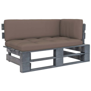 Ogrodowa sofa narożna z palet, szara, drewno sosnowe