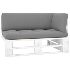 Ogrodowa sofa narożna z palet, biała, drewno sosnowe
