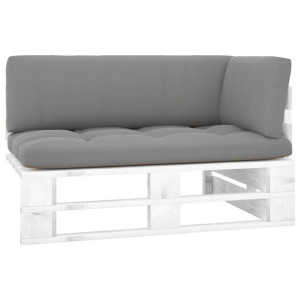 Ogrodowa sofa narożna z palet, biała, drewno sosnowe