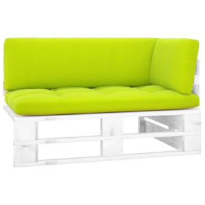 Ogrodowa sofa narożna z palet, biała, drewno sosnowe
