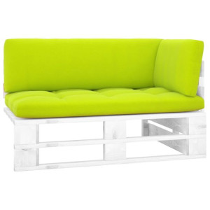 Ogrodowa sofa narożna z palet, biała, drewno sosnowe