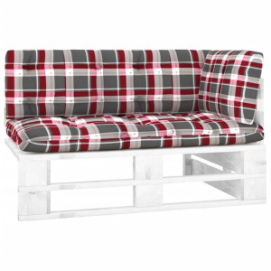 Ogrodowa sofa narożna z palet, biała, drewno sosnowe