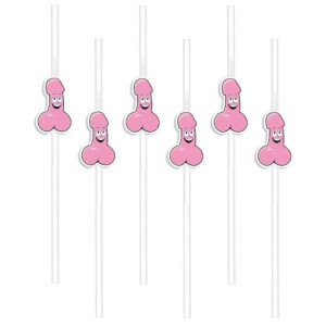 Słomki "Penisek", 21 cm, 6 szt