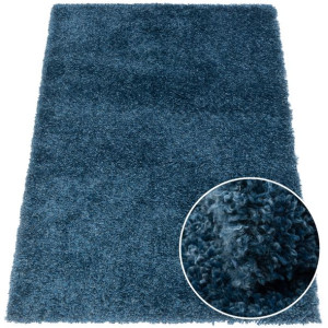 Miękki dywan shaggy wysoki gruby 160x220 cm granat