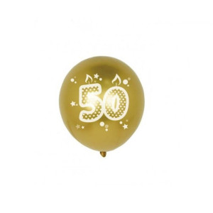 Balon Lateksowy Na 50 Urodziny Złoty 6szt