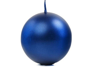 Świeca "Kula Metalik", granatowy, PartyDeco, 8 cm, 6 szt