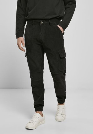 Spodnie Joggery Corduroy Cargo Black