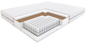 Materac 100x200 sprężynowy z kokosem 22cm z pokrowcem