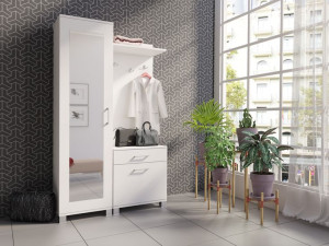 Garderoba Przedpokój Wieszak Biała Nowoczesna