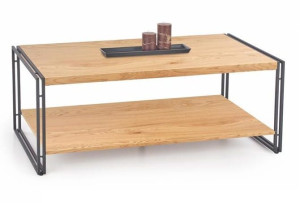 Prostokątna ława dąb złoty, stolik kawowy loft 120x60
