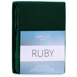 AmeliaHome Prześcieradło Frotte Rubin 180x200 +30 cm zielone