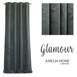 AmeliaHome Zasłona na przelotkach GLAMOUR 140X250 grafitowa