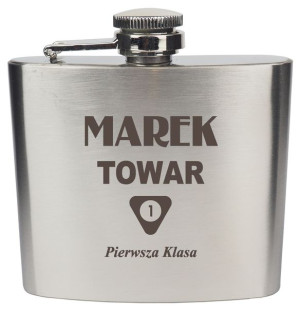 Piersiówka Nierdzewna Grawer Towar Pierwsza Klasa