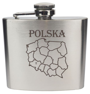Piersiówka Metalowa Grawer Z Lokalizatorem Pinezki