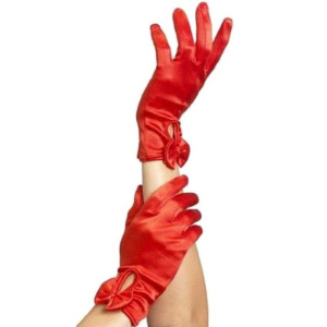 Rękawiczki "Krótkie Gloves", czerwone, Smiffys