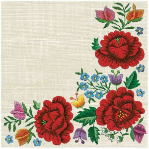 Serwetki "Haftowane maki", MAKI, 33 cm, 20 szt