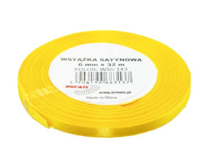 Wstążka satynowa 6mmx32m żółty 2 Brewis