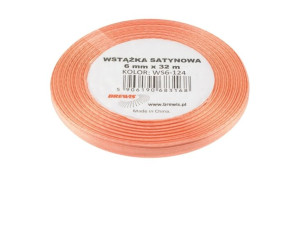 Wstążka satynowa 6mmx32m łososiowa Brewis