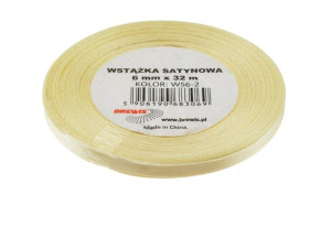 Wstążka satynowa 6mmx32m kremowa Brewis