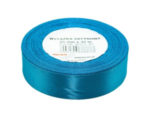 Wstążka satynowa 25mmx32m turkusowa Brewis