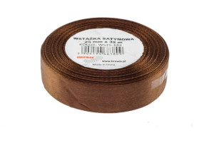 Wstążka satynowa 25mmx32m brązowa Brewis