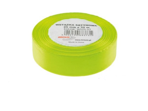 Wstążka satynowa 25mmx32m zielona neon Brewis