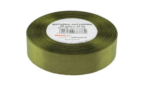 Wstążka satynowa 25mmx32m oliwka Brewis