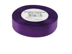 Wstążka satynowa 25mmx32m fioletowa Brewis