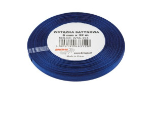 Wstążka satynowa 6mmx32m granatowa 2 Brewis