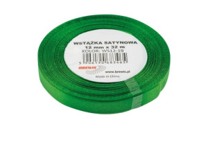 Wstążka satynowa 12mmx32m zielona Brewis