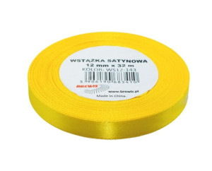 Wstążka satynowa 12mmx32m żółta 2 Brewis