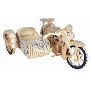 Puzzle 3d drewniane motocykl z przyczepką
