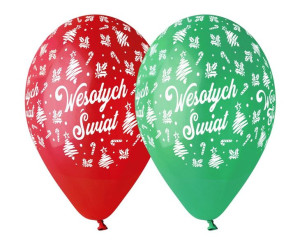 Balony Lateksowe Wesołych Świąt Gwiazdka 5szt