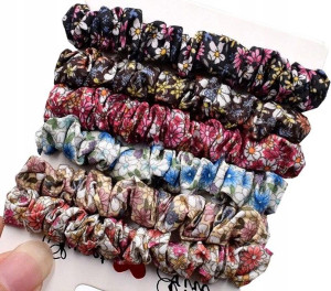 gumka frotka zestaw do włosów scrunchies 6 sztuk