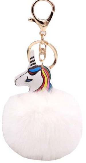 brelok unicorn do kluczy torebki jednorożec pompon