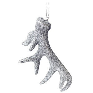 Zawieszka Na Choinkę Rogi Łosia Renifer Łoś Srebrne 16 Cm