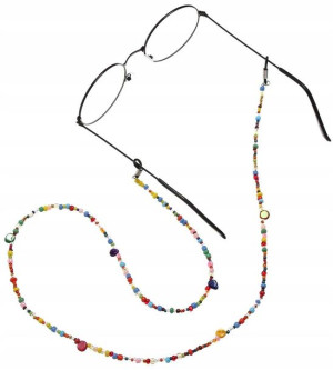 elegancki kolorowy łańcuszek do okularów perły