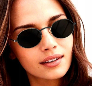 okulary boho owalne retro damskie metalowe lenonki