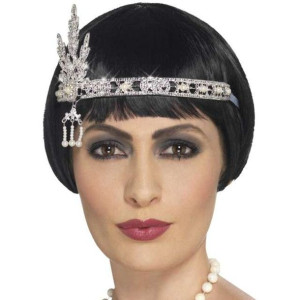 Opaska party "Flapper", srebrna, Smiffys