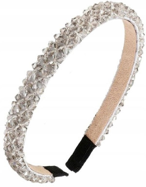 diadem opaska perełki cyrkonie do włosów kryształy