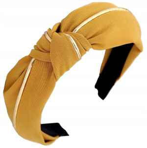 szeroka opaska w paski do włosów supeł turban